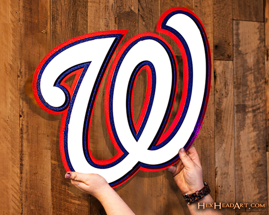 Washington Nationals 3 Layer W 3D Metal Wall Art