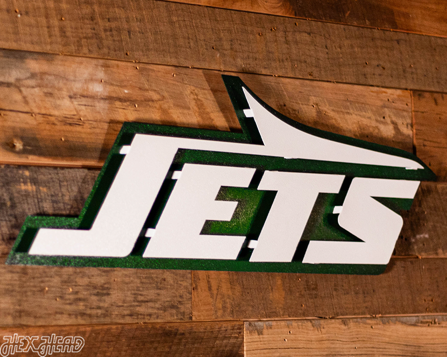 New York Jets Logo 3D Vintage Metal Wall Art