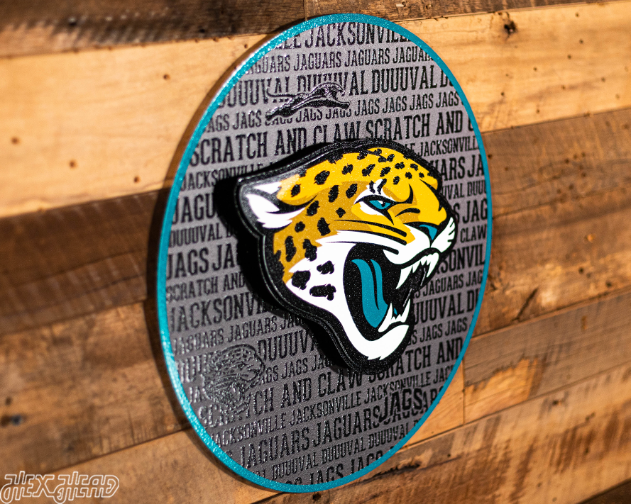 Jacksonville Jaguars CRAFT SERIES 3D Vintage Metal Wall Art