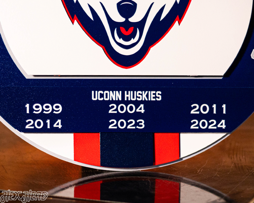 Connecticut UCONN Huskies DYNASTY- Men's Basketball Championships w/ Replaceable Icon Plate  3D Vintage Metal Wall Art