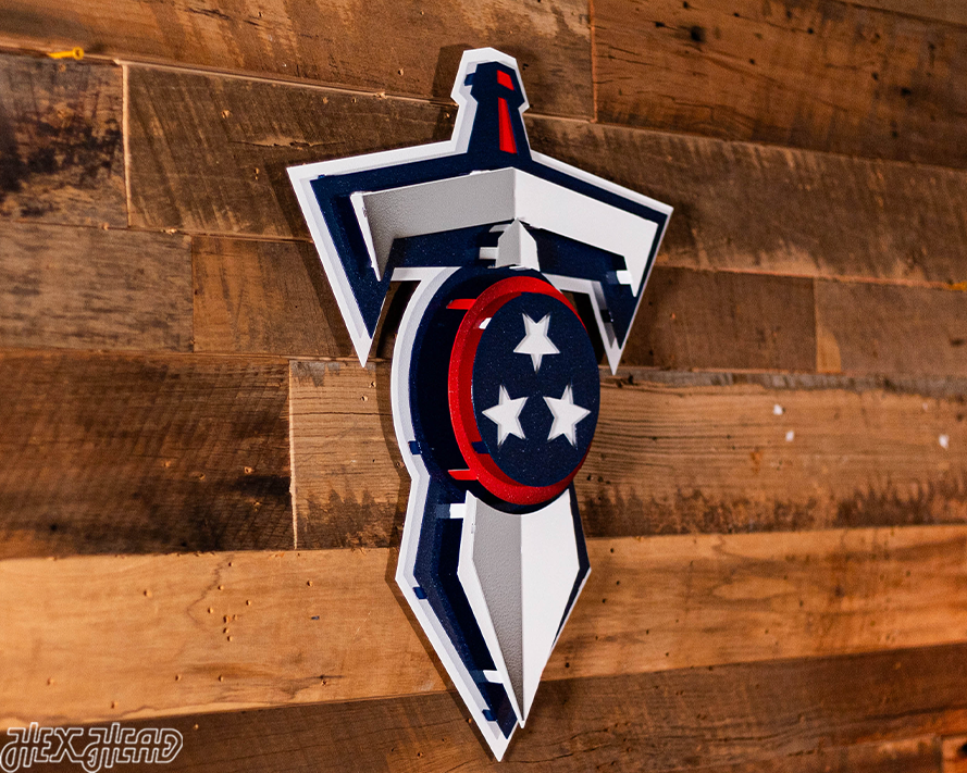 Tennessee Titans Sword Logo 3D Vintage Metal Wall Art