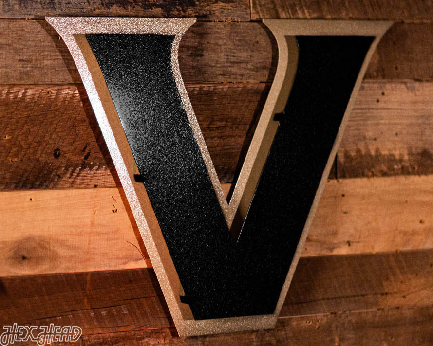 Vanderbilt Commodores "V" 3D Vintage Metal Wall Art