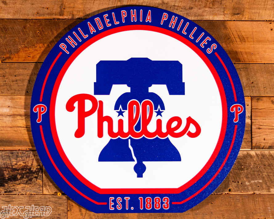 VARSITY Collection- SINGLE layer Philadelphia Phillies Metal Wall Art