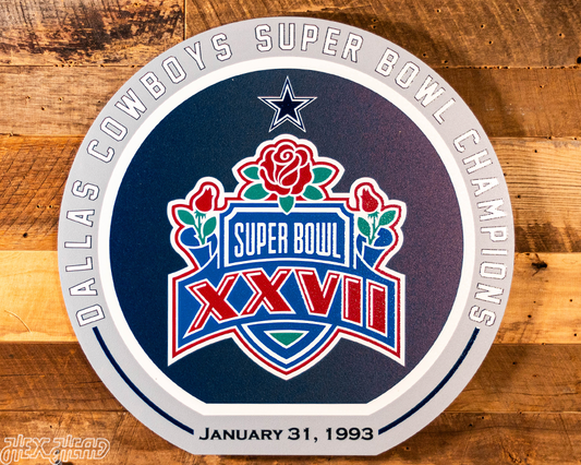 VARSITY Collection- SINGLE Layer Dallas Cowboys Super Bowl XXVII Metal Wall Art