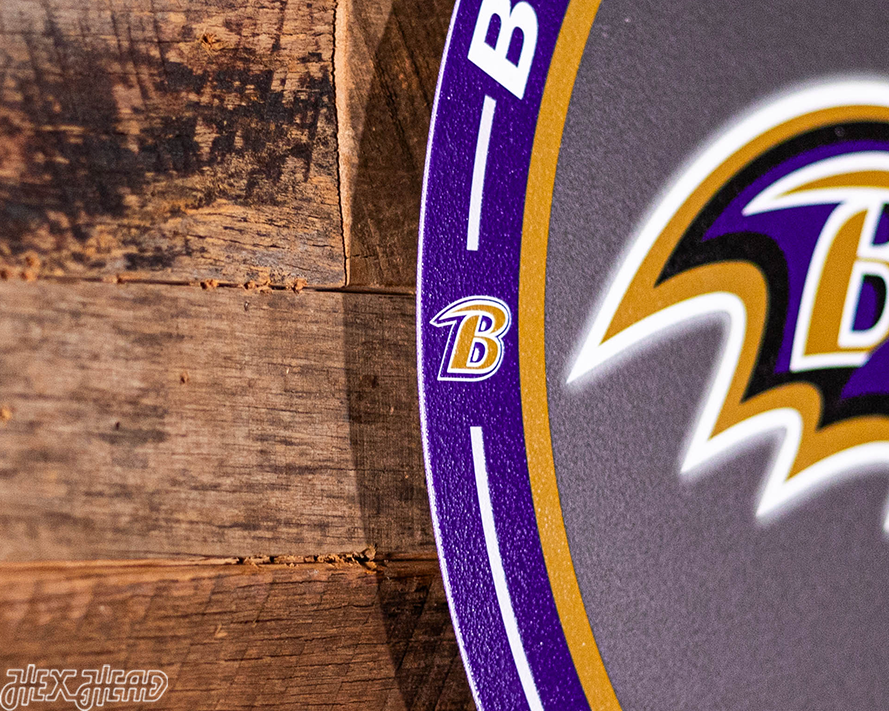 VARSITY Collection- Single Layer Baltimore Ravens Metal Wall Art