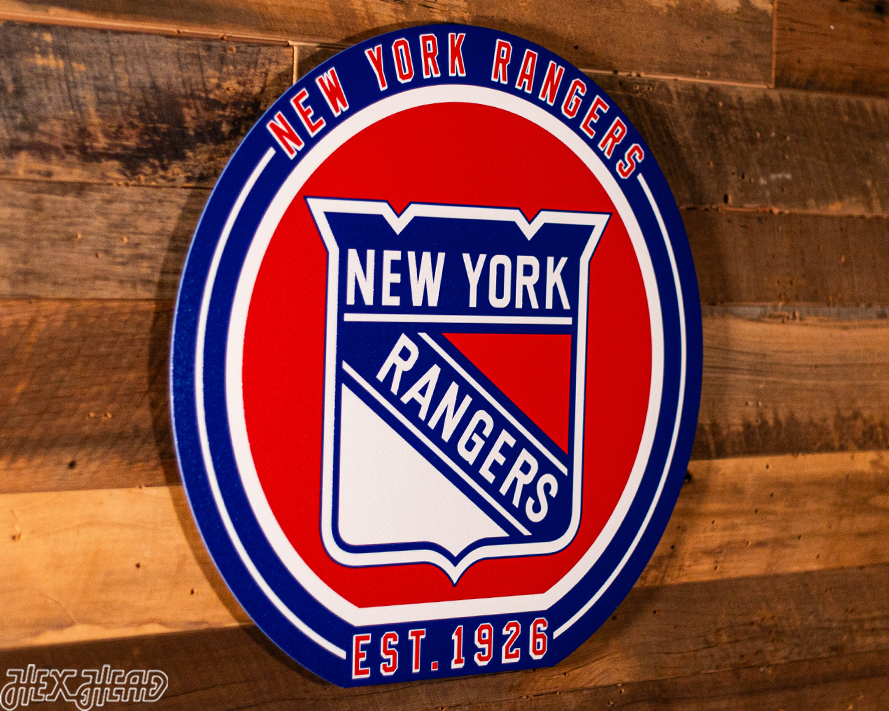 VARSITY Collection- SINGLE Layer New York Rangers Metal Wall Art