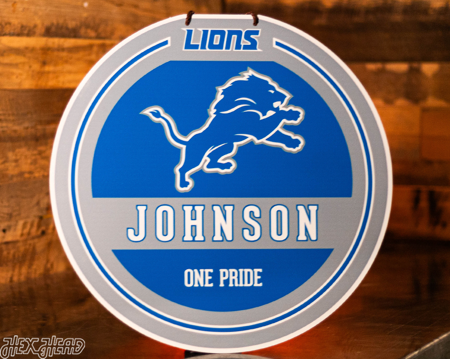 Detroit Lions Personalized Monogram Metal Art