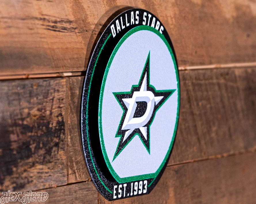 Dallas Stars "Double Play" On the Shelf or on the Wall Art