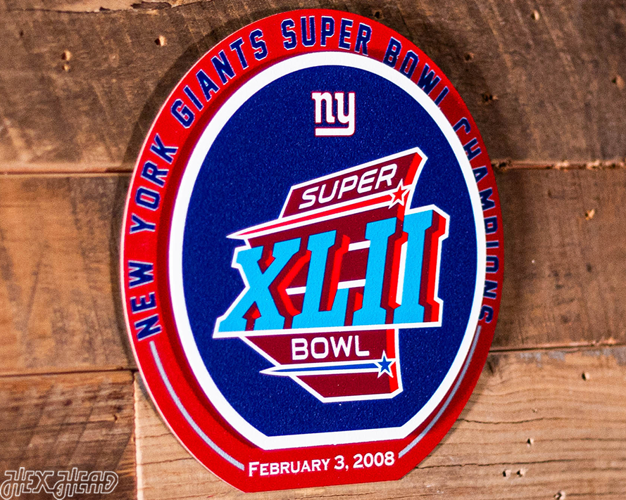 New York Giants "XLII" Super Bowl "Double Play" On the Shelf or on the Wall Art