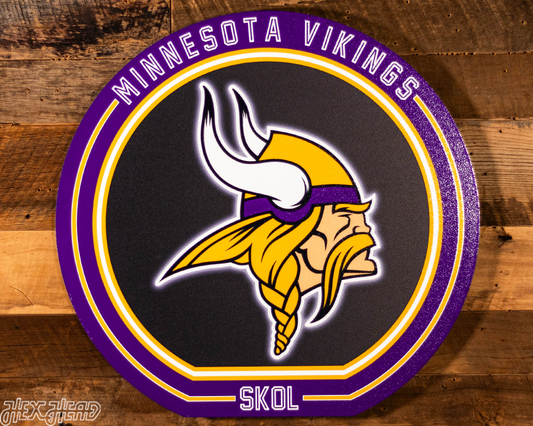 VARSITY Collection- SINGLE Layer Minnesota Vikings Metal Wall Art