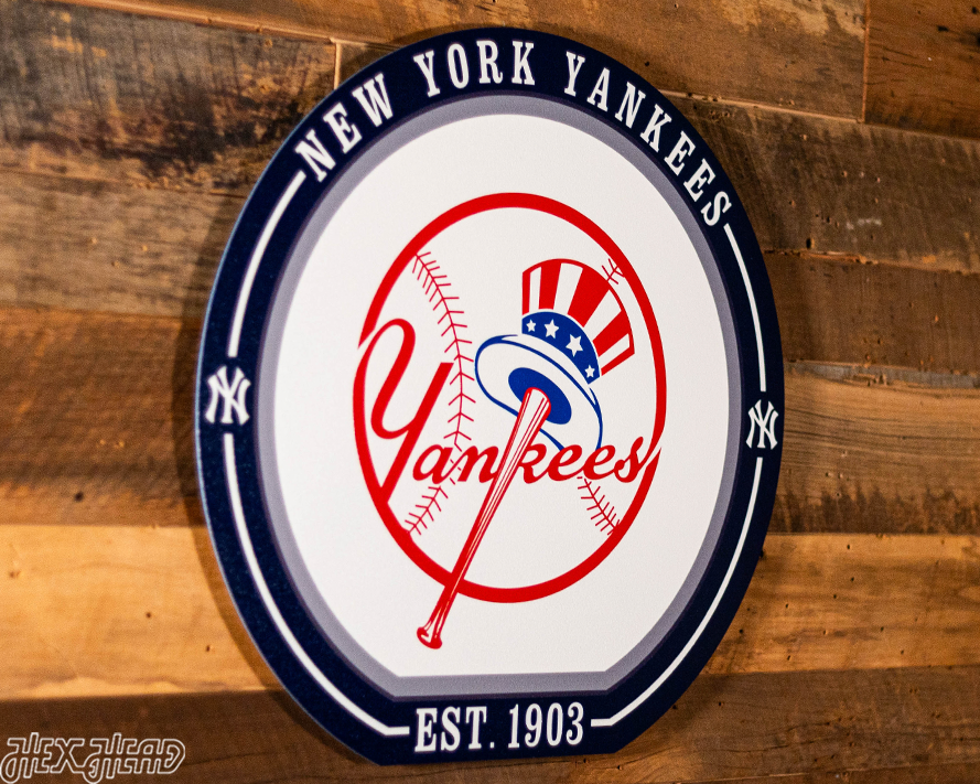 VARSITY Collection- SINGLE layer New York Yankees Metal Wall Art