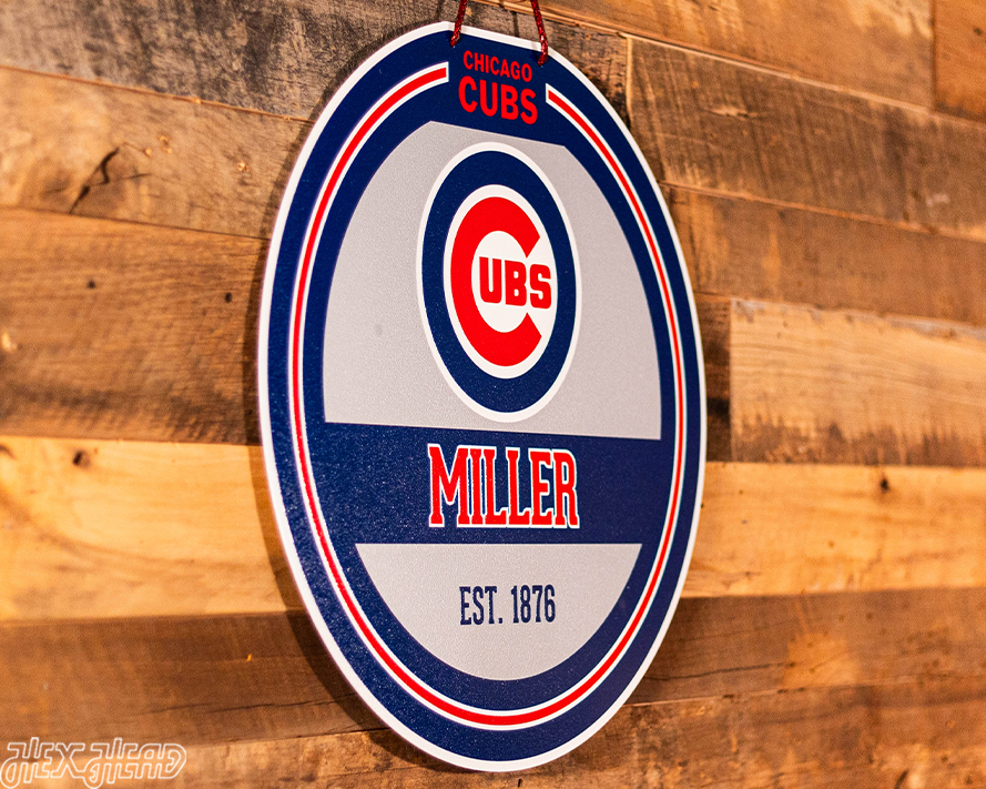 Chicago Cubs Personalized Monogram Metal Art