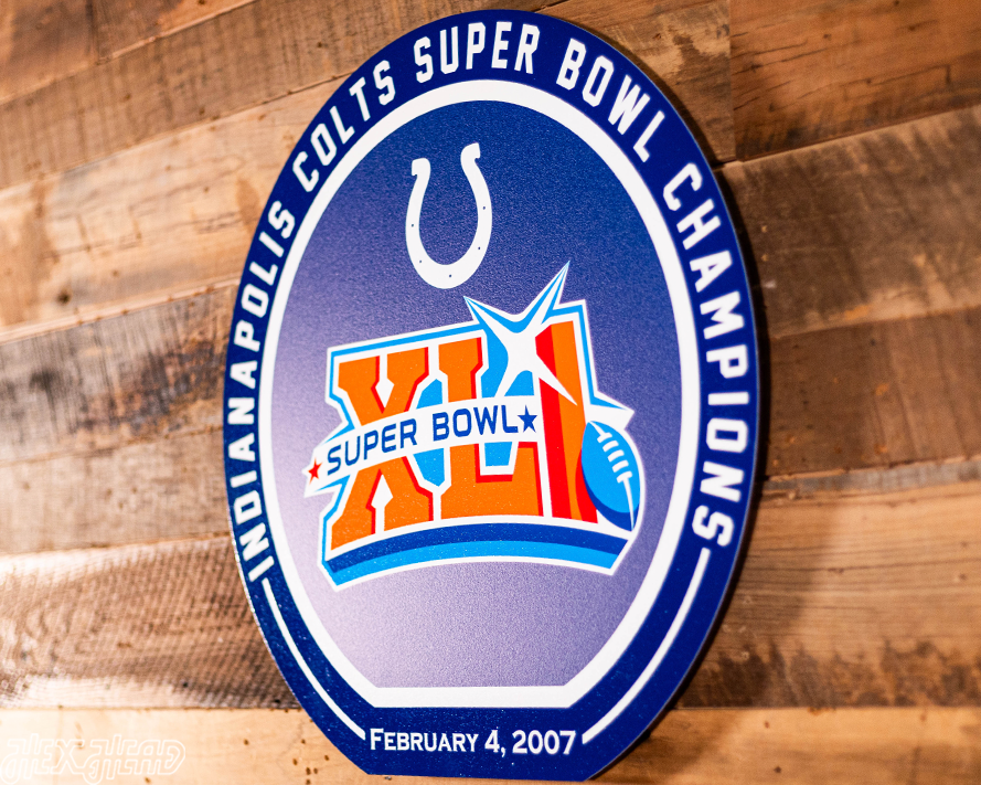 VARSITY Collection- Single Layer Indianapolis Colts Super Bowl XLI Metal Wall Art