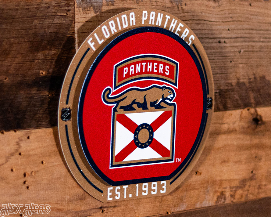 Florida Panthers Shoulder Patch "Double Play" On the Shelf or on the Wall Art