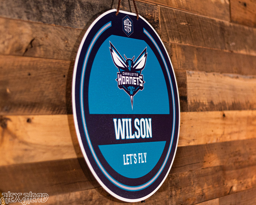 Charlotte Hornets Personalized Monogram Metal Art