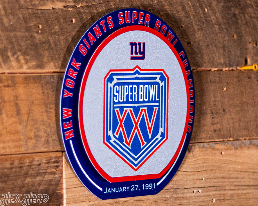 New York Giants "XXV" Super Bowl "Double Play" On the Shelf or on the Wall Art