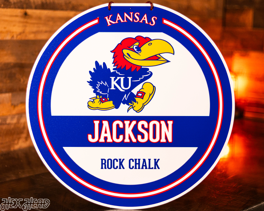 Kansas Jayhawks Personalized Monogram Metal Art