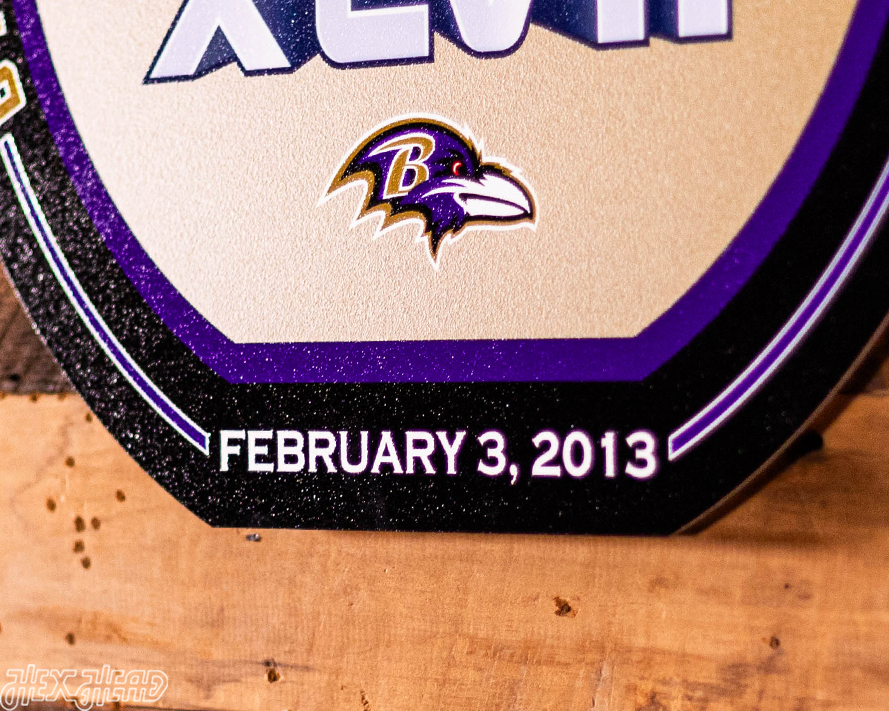 VARSITY Collection- Single Layer Baltimore Ravens Super Bowl XLVIII  Metal Wall Art