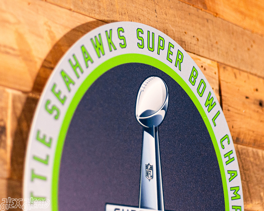 VARSITY Collection- Single Layer Seattle Seahawks Super Bowl XLVIII Metal Wall Art