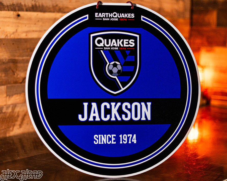 San Jose Earthquakes Personalized Monogram Metal Art