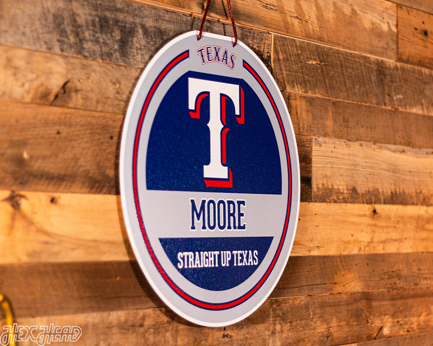 Texas Rangers Personalized Monogram Metal Art