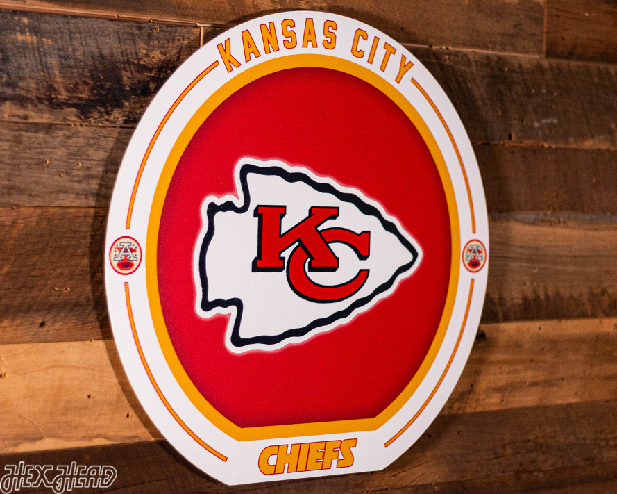 VARSITY Collection- SINGLE layer Kansas City Chiefs Metal Wall Art