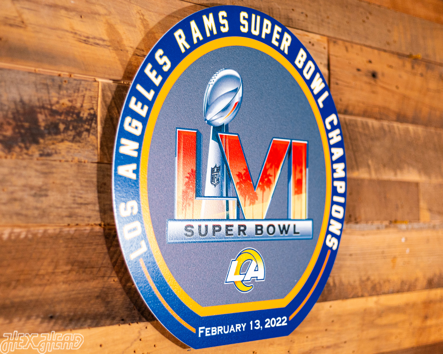 VARSITY Collection- Single Layer Los Angeles Rams Super Bowl LVI Metal Wall Art