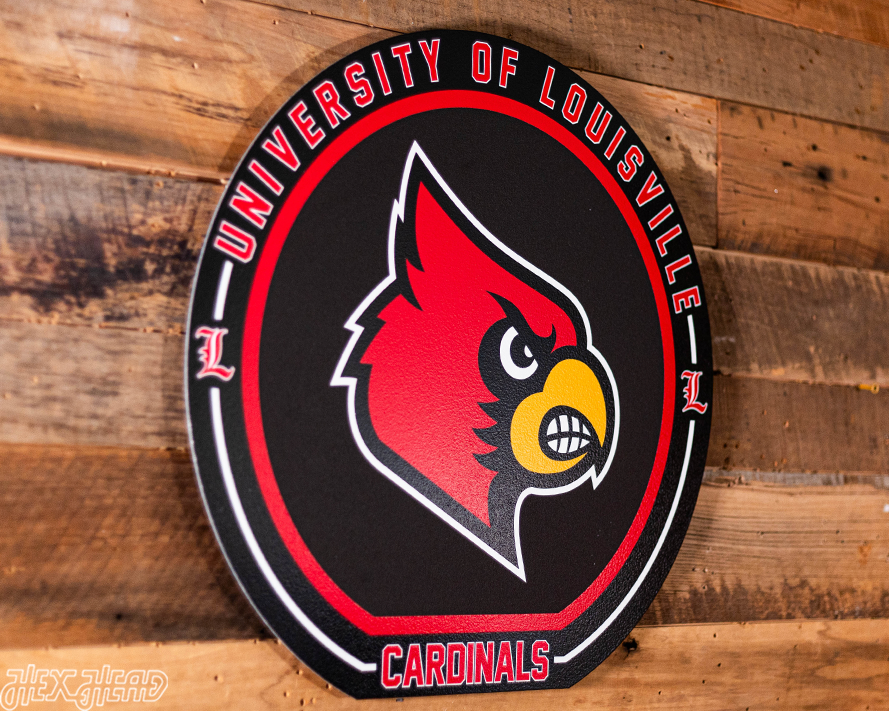 VARSITY Collection- SINGLE Layer Louisville Cardinals Metal Wall Art