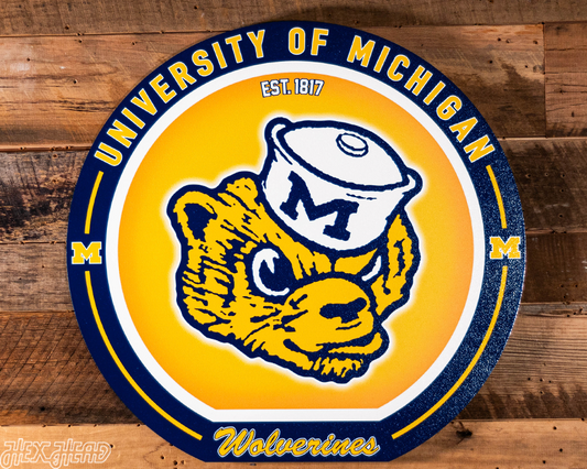 VARSITY Collection- SINGLE Layer Michigan Wolverines Metal Wall Art