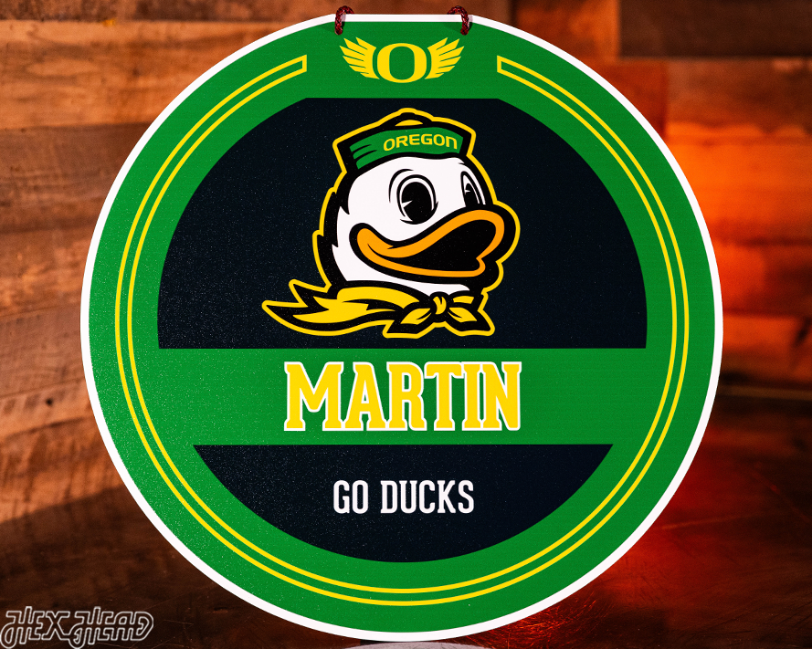 Oregon Ducks Personalized Monogram Metal Art