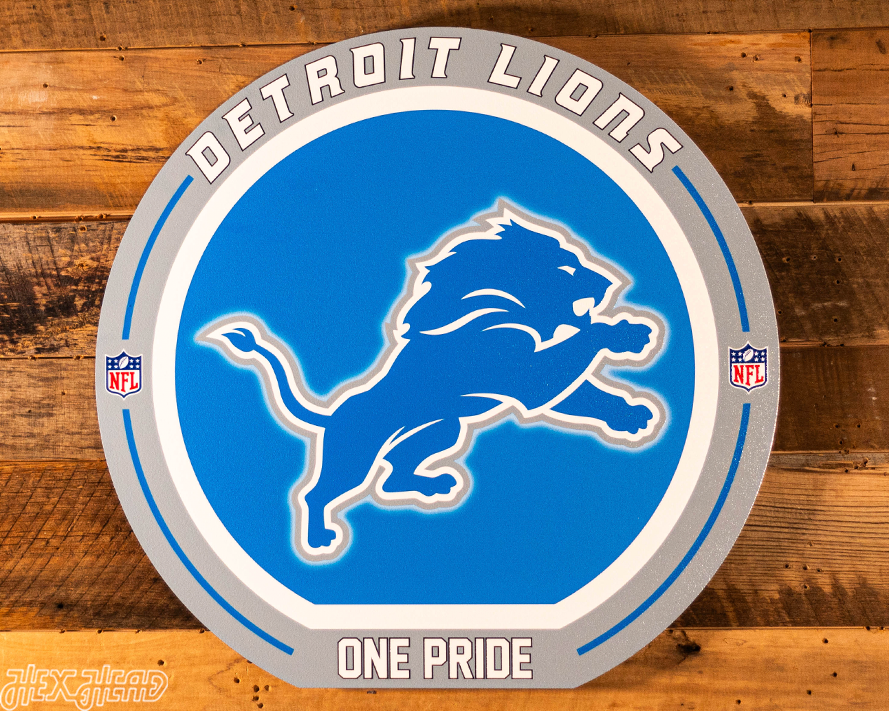 VARSITY Collection- SINGLE Layer Detroit Lions Metal Wall Art