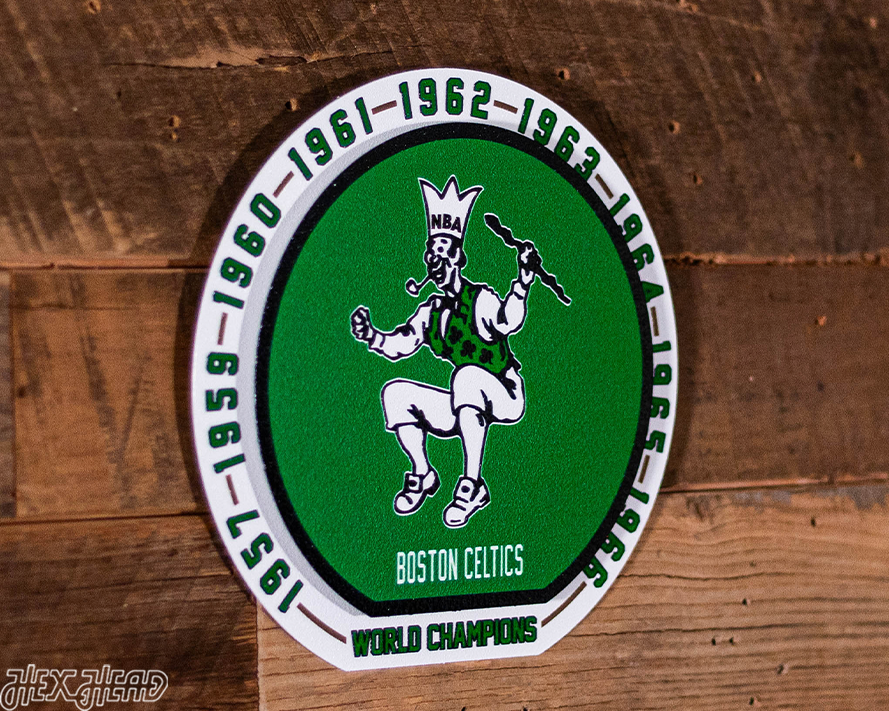 Boston Celtics "1957-1966" NBA World Champions "Double Play" On the Shelf or on the Wall Art