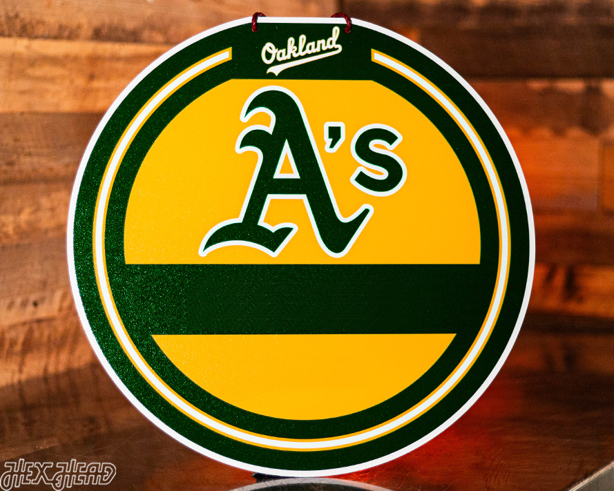 Oakland A's Personalized Monogram Metal Art