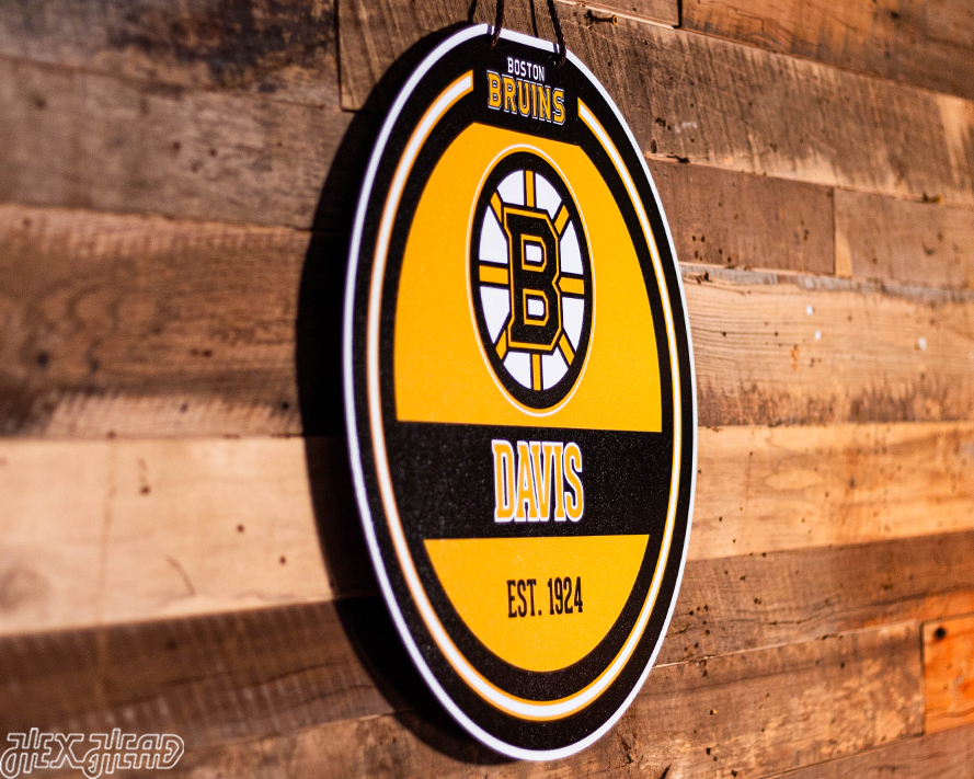 Boston Bruins Personalized Monogram Metal Art