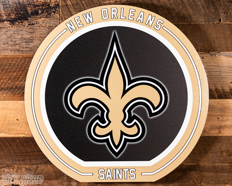 VARSITY Collection- SINGLE Layer New Orleans Saints Metal Wall Art