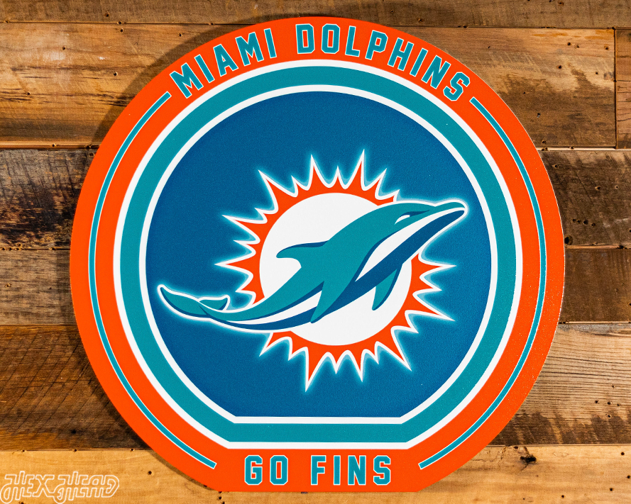 VARSITY Collection- SINGLE Layer Miami Dolphins Metal Wall Art