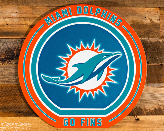 VARSITY Collection- SINGLE Layer Miami Dolphins Metal Wall Art