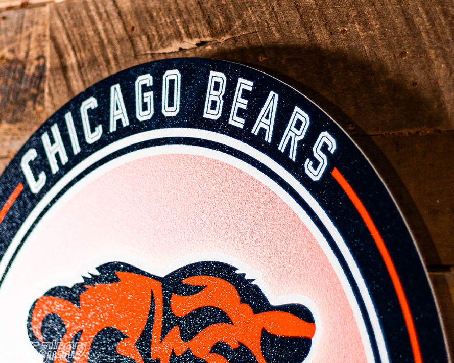 VARSITY Collection- SINGLE Layer Chicago Bears Metal Wall Art