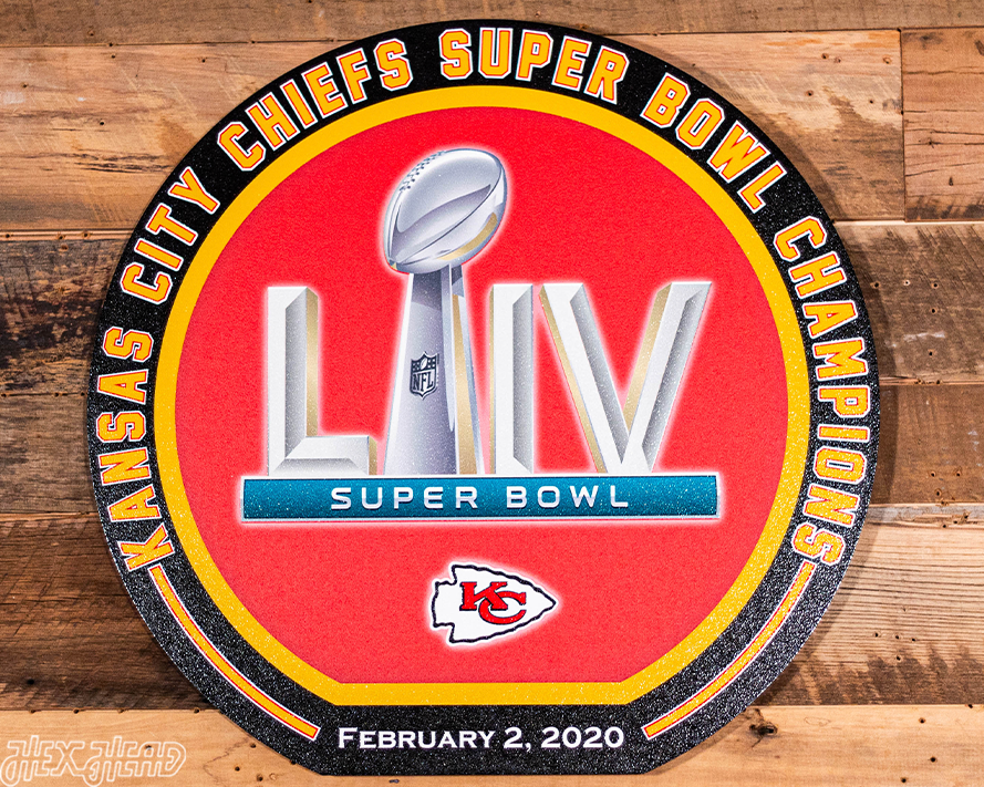 VARSITY Collection- SINGLE layer Kansas City Chiefs Super Bowl LIV Metal Wall Art