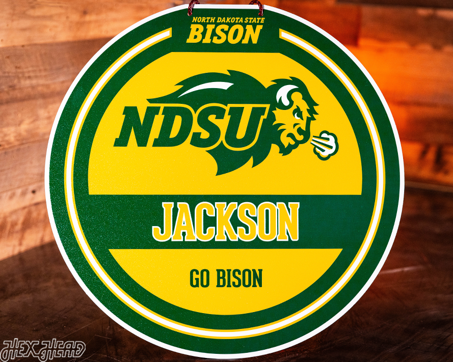 North Dakota State Bison Personalized Monogram Metal Art