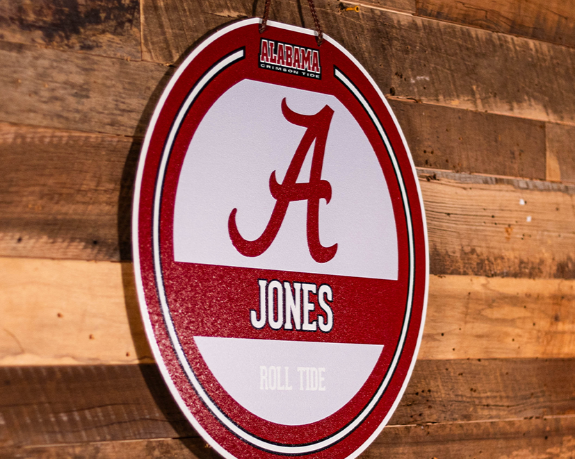 Alabama Crimson Tide Personalized Monogram Metal Art