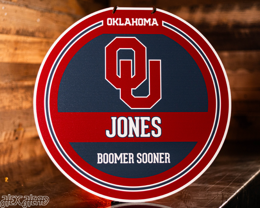 Oklahoma Sooners Personalized Monogram Metal Art