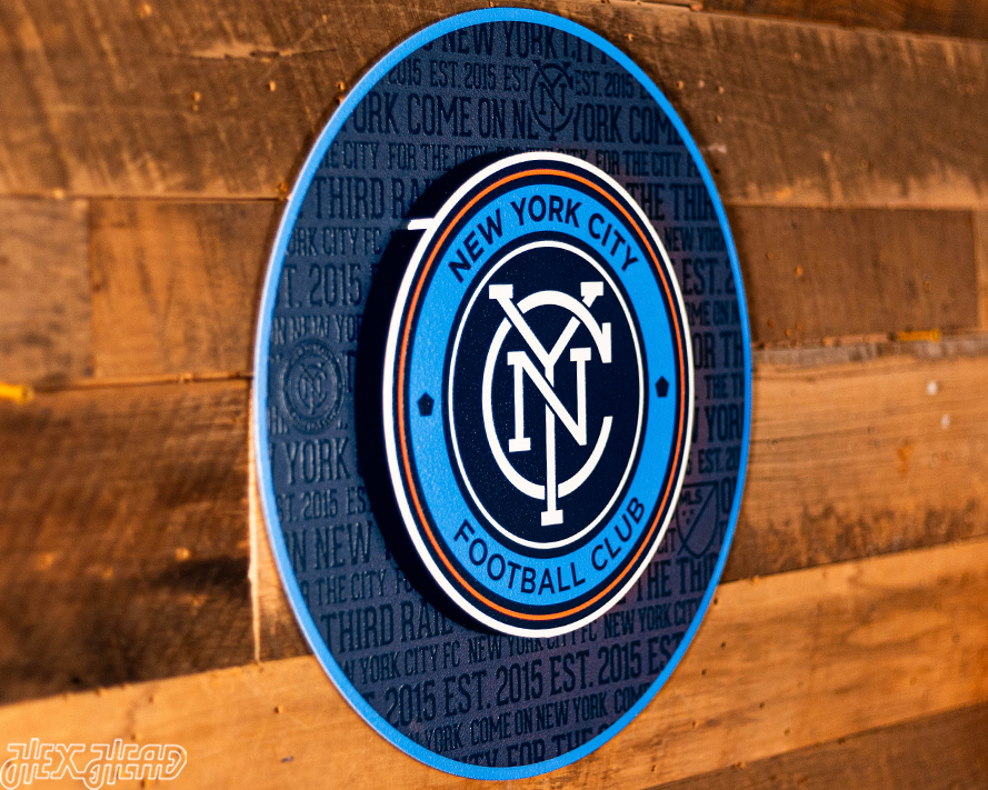 New York City FC CRAFT SERIES 3D Embossed Metal Wall Art