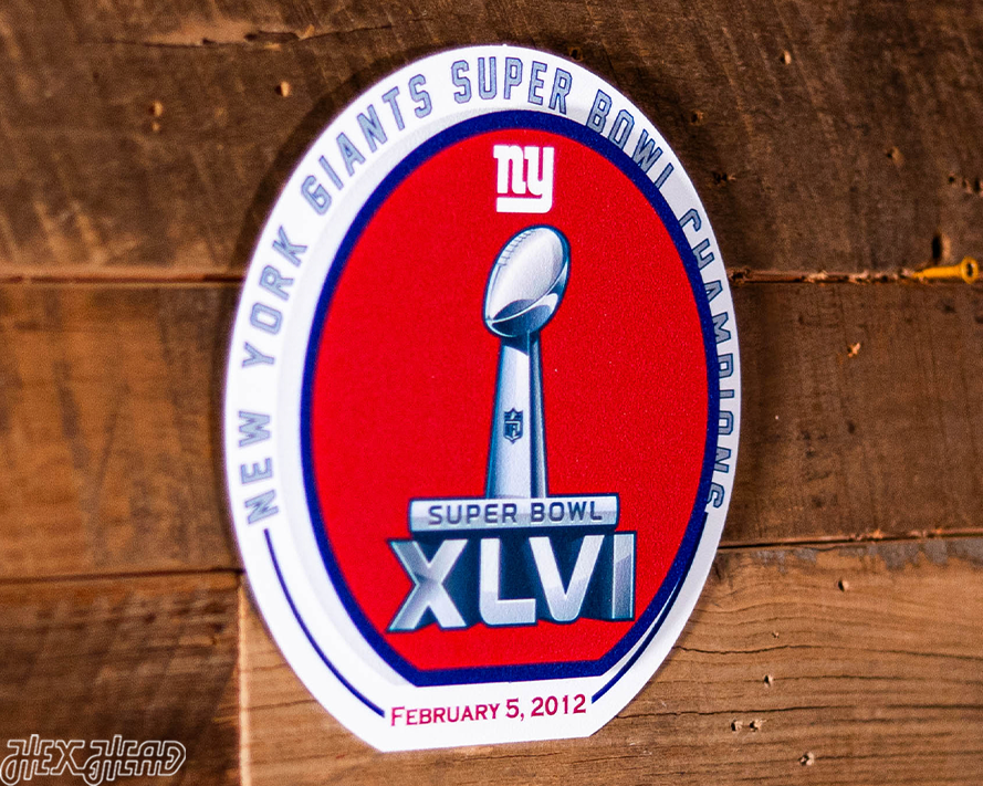 New York Giants "XLVI" Super Bowl "Double Play" On the Shelf or on the Wall Art