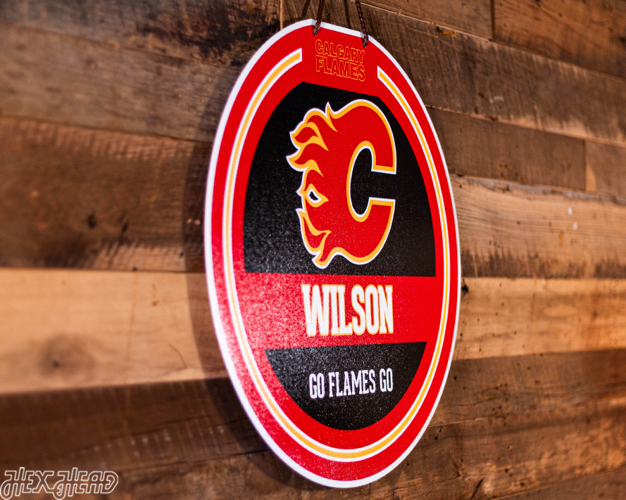 Calgary Flames Personalized Monogram Metal Art