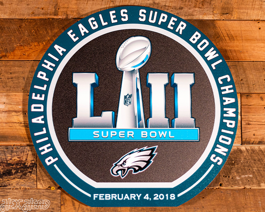 VARSITY Collection- SINGLE Layer Philadelphia Eagles Super Bowl LII Metal Wall Art