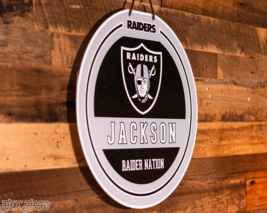 Las Vegas Raiders Personalized Monogram Metal Art