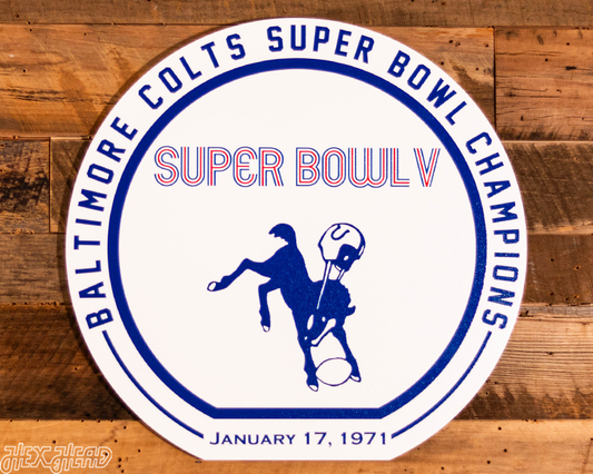 VARSITY Collection- Single Layer Indianapolis Colts Super Bowl V Metal Wall Art