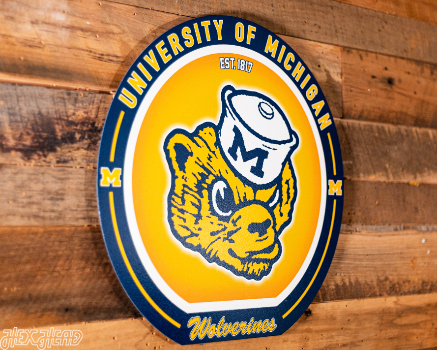 VARSITY Collection- SINGLE Layer Michigan Wolverines Metal Wall Art