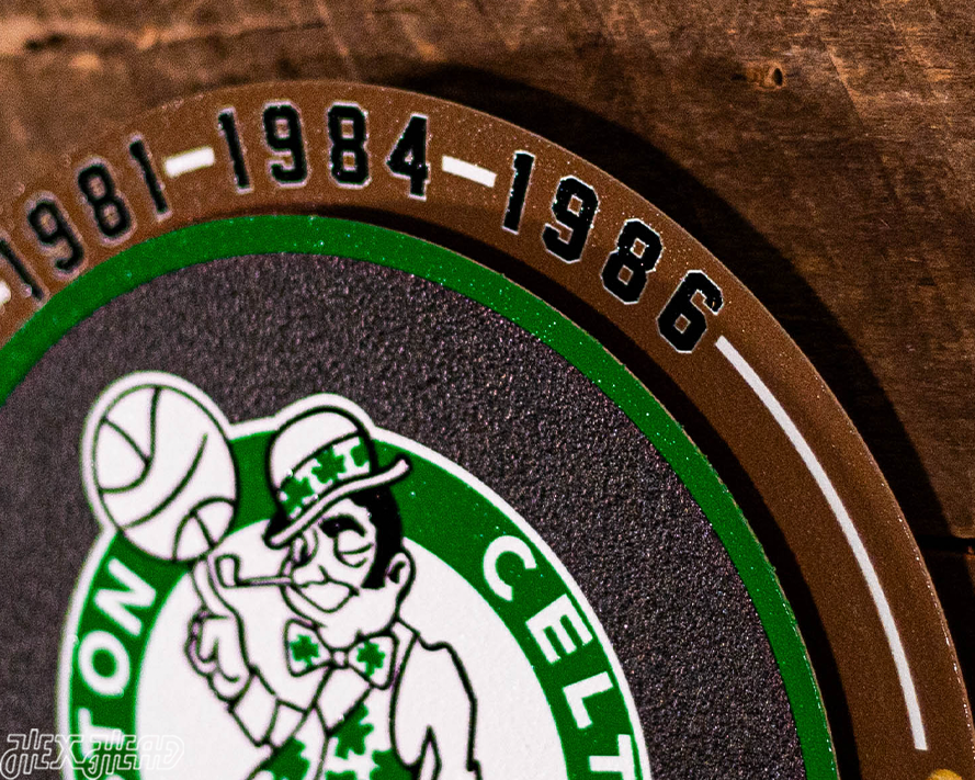 Boston Celtics "1981-1986" NBA World Champions "Double Play" On the Shelf or on the Wall Art